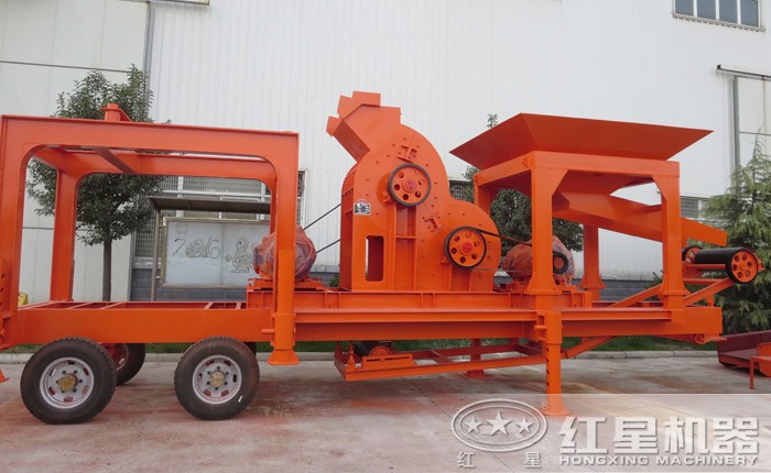 簡(jiǎn)易式破碎站，搭載雙級(jí)錘式粉碎機(jī)