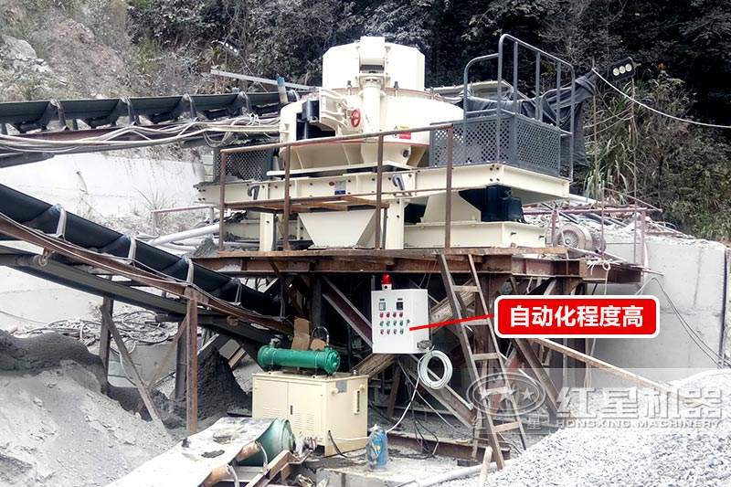 VSI制砂機(jī)現(xiàn)場，自動(dòng)化程度高
